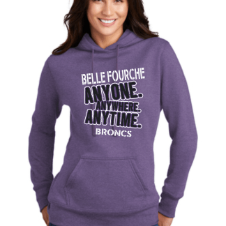 Bronc Booster - Port & Company Ladies Core Fleece Pullover Hooded Anywhere Logo Sweatshirt
