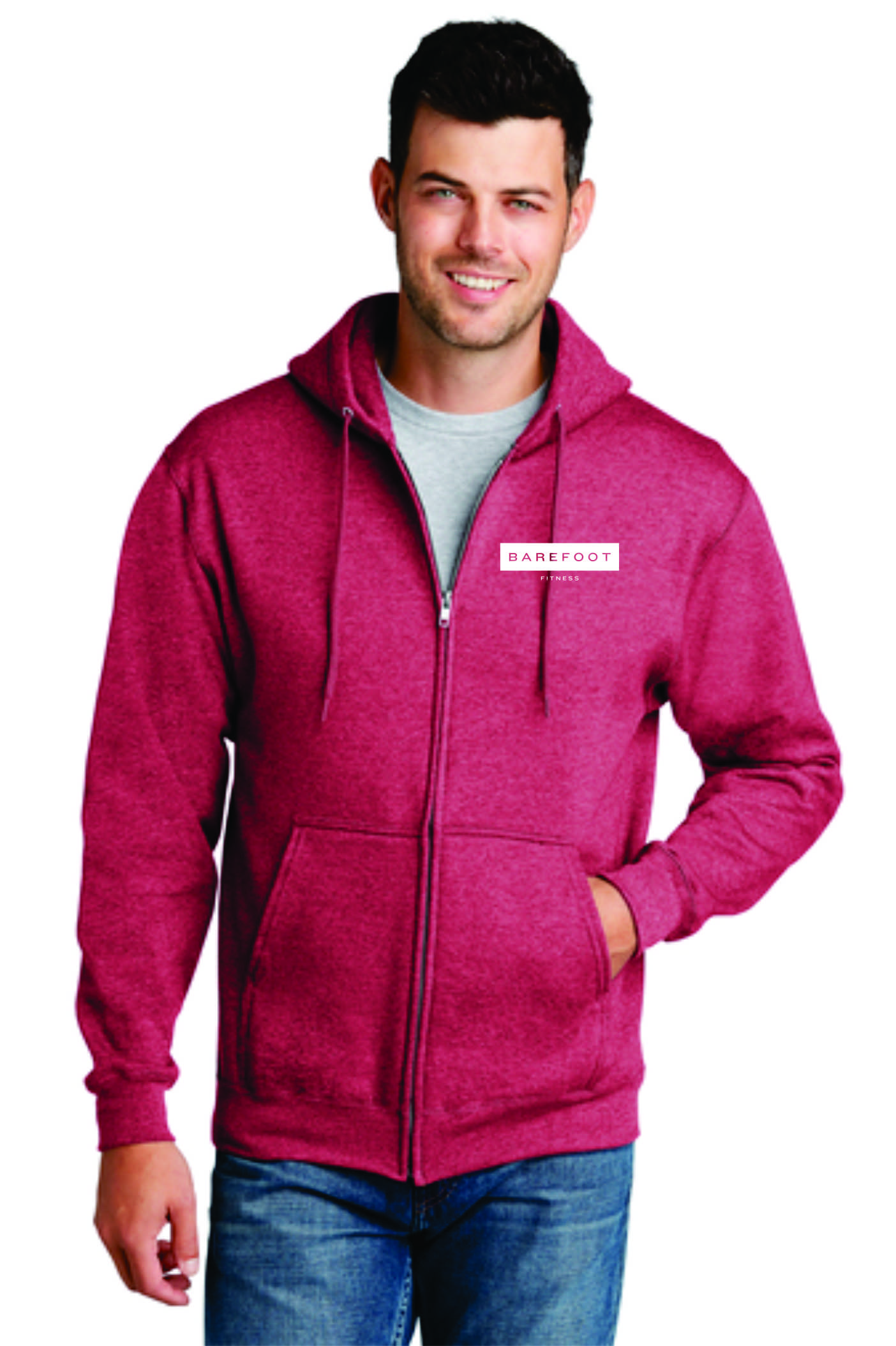 Barefoot Fitness - Port & Company® Core Fleece Full-Zip Hooded Sweatshirt