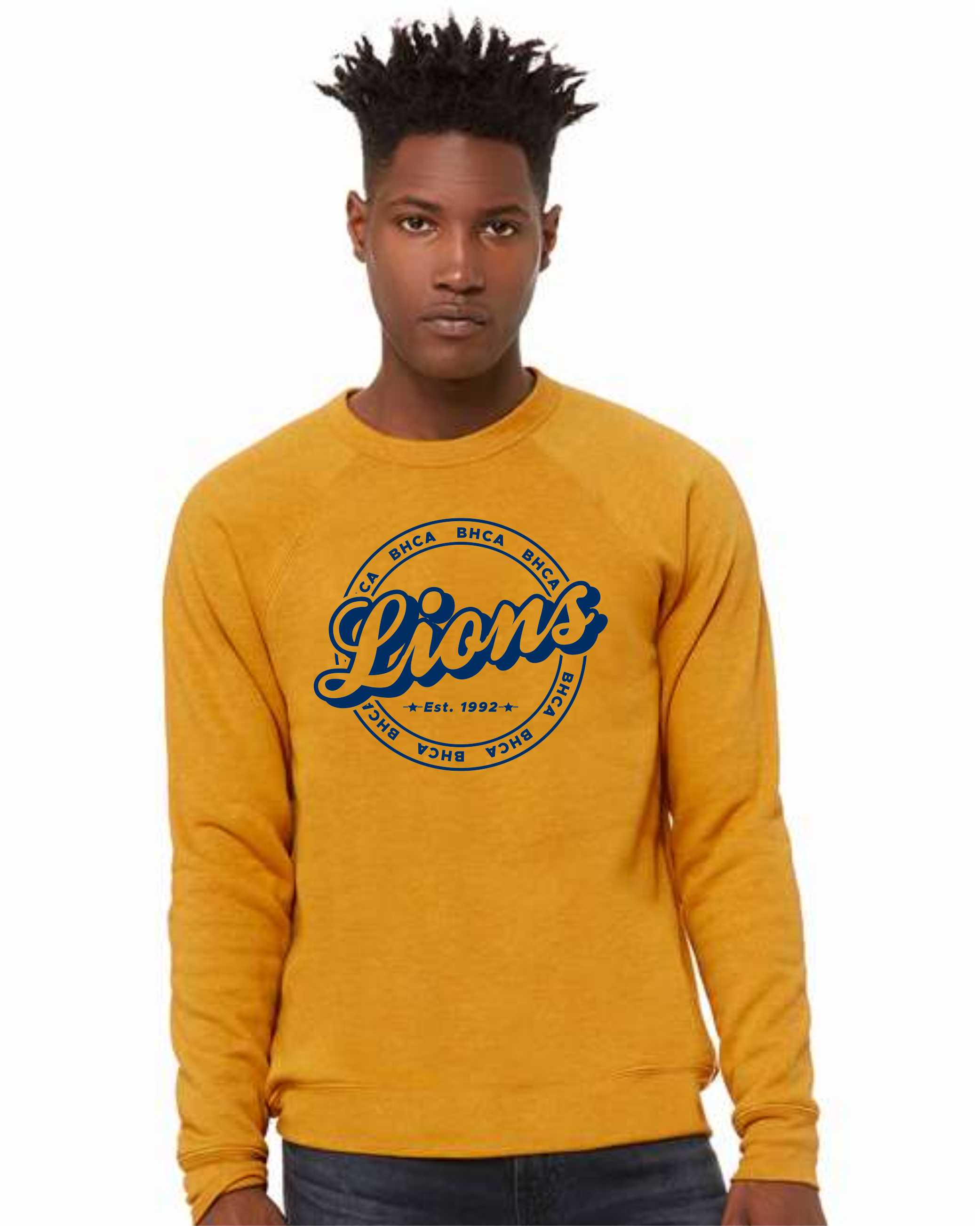 BHCA - Bella+Canvas® Sponge Fleece Raglan Lions Sweatshirt