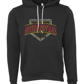Digger Softball Plate Logo Bella+Canvas® Unisex Sponge Fleece Hoodie