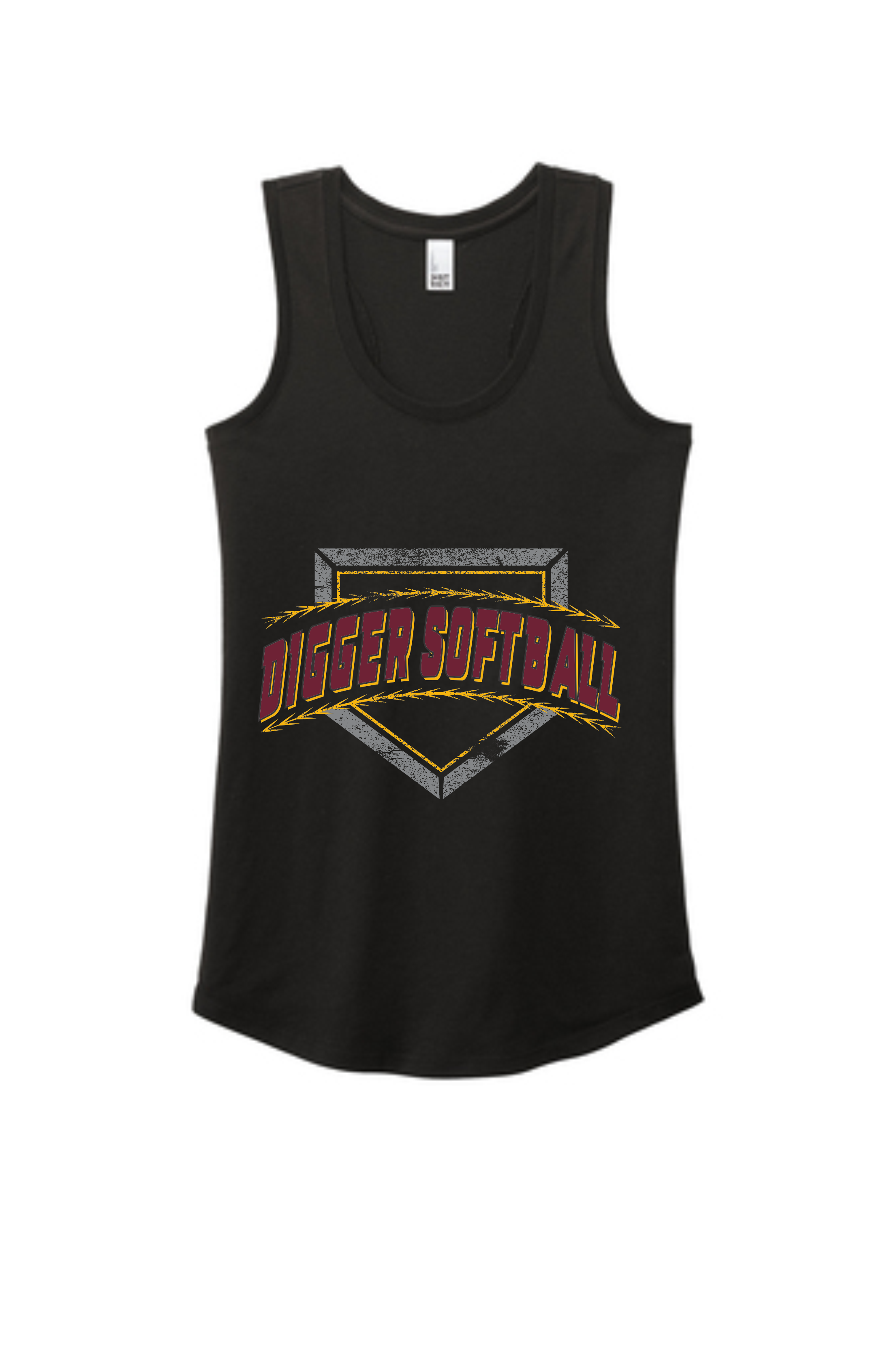 Digger Softball Plate Logo District® Women’s Perfect Tri® Racerback Tank